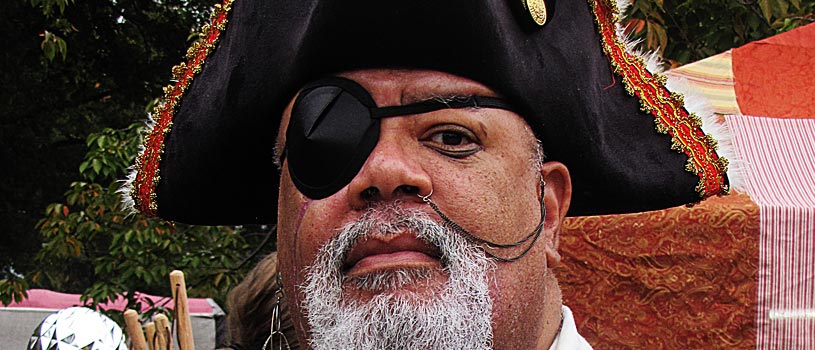 african american dressed as a pirate.